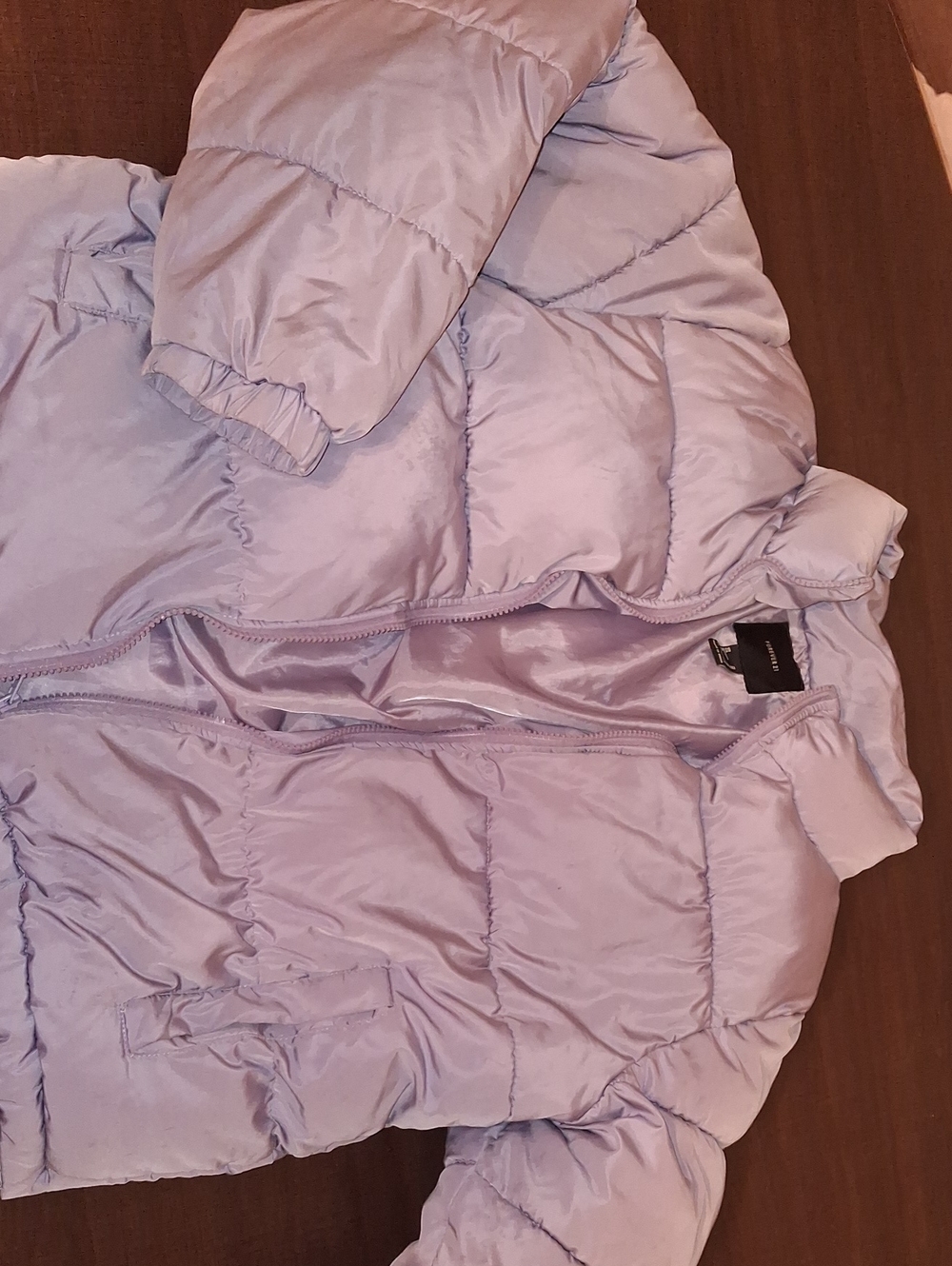 Forever 21 Light Purple Quilted Puffer Jacket